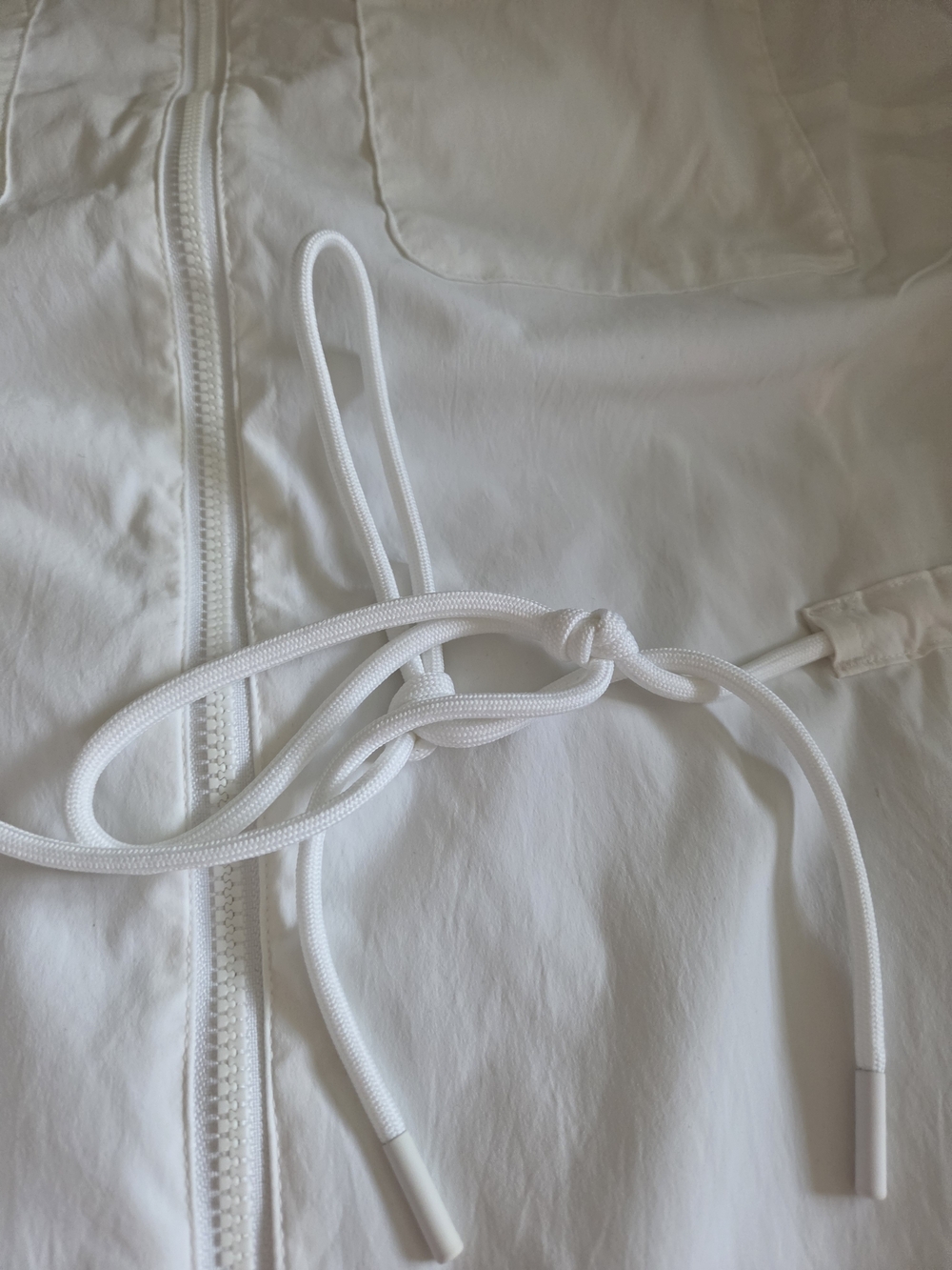 Athleta White Zip-Front Drawstring Shirt - Picture 3 of 8